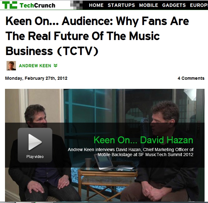 TechCrunch David Hazan (Mobile Backstage) Video Interview