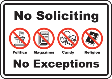 No Soliciting Sign